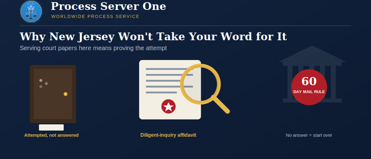 11111111111 Process server serving court papers in New Jersey outside a county courthouse