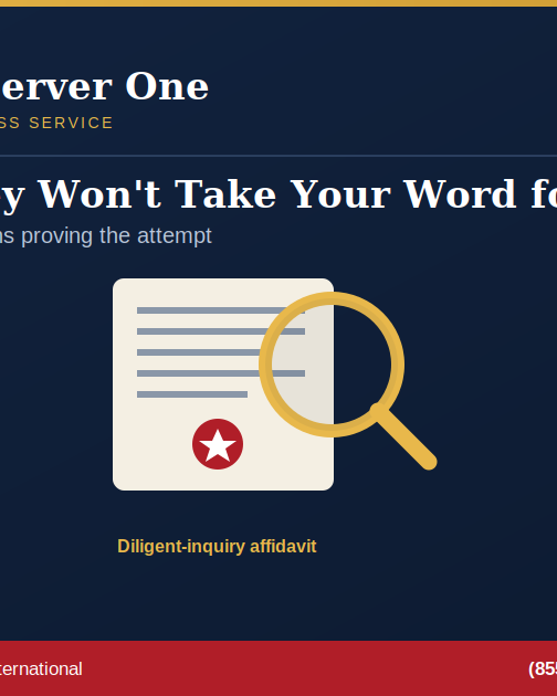 Process server serving court papers in New Jersey outside a county courthouse