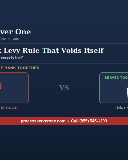 Process server preparing a bank levy in New York with the required EIPA exemption notice