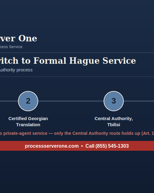 Process server preparing Hague service in Georgia through the Tbilisi Central Authority