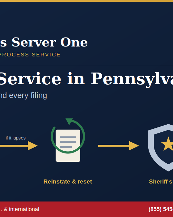 Process server handling process service in Pennsylvania outside a county courthouse