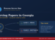 Process server serving papers in Georgia outside a county courthouse