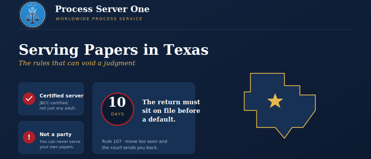 serving-papers-in-texas-branded Certified process server serving papers in Texas outside a county courthouse