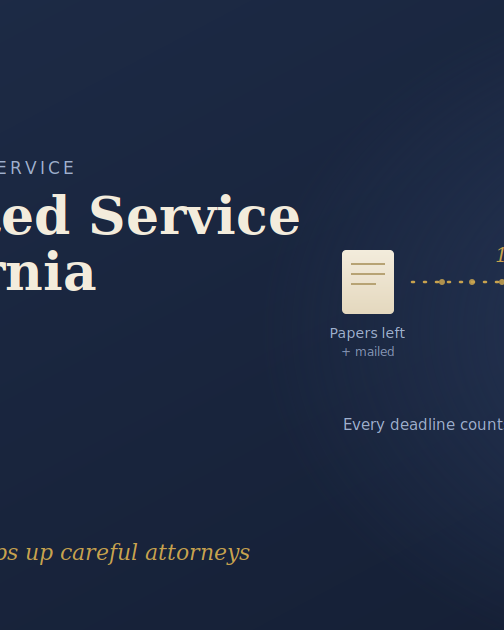 Process server completing substituted service in California and mailing the follow-up copy at a post office